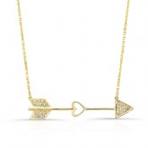 YELLOW GOLD CLASSIC CUPID ARROW DIAMOND PENDANT