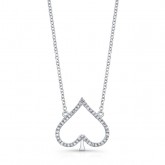 WHITE GOLD TRENDY SPADE DIAMOND PENDANT