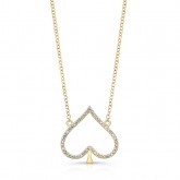 YELLOW GOLD TRENDY SPADE DIAMOND PENDANT