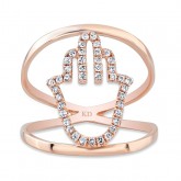 ROSE GOLD STYLISH HAMSA DIAMOND RING