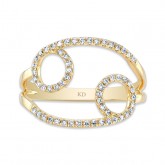 YELLOW GOLD INFINITY CIRCLE FASHION DIAMOND RING