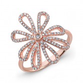 ROSE GOLD STYLISH FLOWER DIAMOND RING
