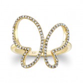 YELLOW GOLD INSPIRED BUTTERFLY DIAMOND RING