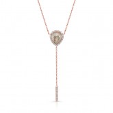 ROSE GOLD TRENDY ROUGH DIAMOND LARIAT PENDANT