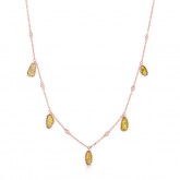 ROSE GOLD INSPIRED FIVE STONE  ROUGH DIAMOND NECKLACE
