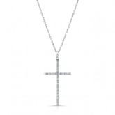 WHITE GOLD CLASSIC DIAMOND CROSS PENDANT