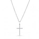 WHITE GOLD CLASSIC DIAMOND CROSS PENDANT