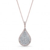  ROSE GOLD FASHION TEAR DROP DIAMOND PENDANT