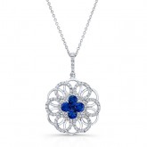 NATURAL COLOR WHITE GOLD CONTEMPORARY SAPPHIRE DIAMOND PENDANT