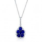NATURAL COLOR WHITE GOLD CONTEMPORARY SAPPHIRE DIAMOND PENDANT