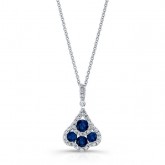 NATURAL COLOR WHITE GOLD FASHION SAPPHIRE DIAMOND PENDANT