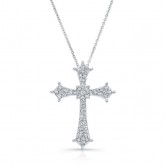 WHITE GOLD VINTAGE DIAMOND CROSS PENDANT