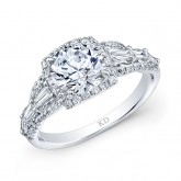 WHITE GOLD CLASSIC HALO DIAMOND ENGAGEMENT RING