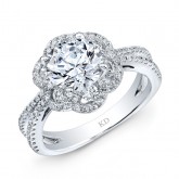 WHITE GOLD VINTAGE  HALO DIAMOND ENGAGEMENT RING