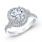  WHITE GOLD  CONTEMPORARY DIAMOND SWIRLED ENGAGEMENT RING