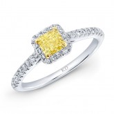 WHITE AND YELLOW GOLD FANCY YELLOW DIAMOND BRIDAL RING