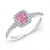 WHITE GOLD CLASSIC PINK ENHANCED RADIANT DIAMOND ENGAGEMENT RING