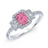 WHITE GOLD CLASSIC PINK ENHANCED RADIANT DIAMOND ENGAGEMENT RING