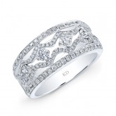 WHITE GOLD INSPIRED DUAL ROW DIAMOND WEDDING BAND