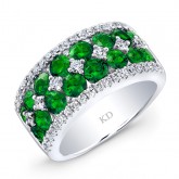 WHITE GOLD NATURAL COLOR ELEGANT EMERALD DIAMOND RING