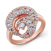  ROSE GOLD DAZZLING SWIRLED DIAMOND RING