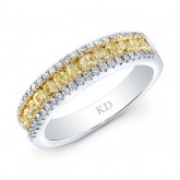 WHITE AND YELLOW GOLD FANCY YELLOW FASHION DIAMOND BAND