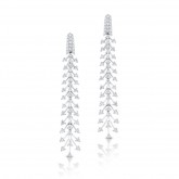 WHITE GOLD STYLISH DIAMOND DANGLE EARRINGS