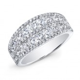 WHITE GOLD FASHION MULTI ROW DIAMOND BAND