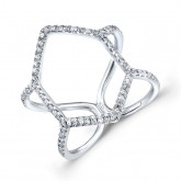 WHITE GOLD INSPiRED FASHION  DIAMOND RING