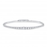 WHITE GOLD FLEXIBLE GRADUATE DIAMOND BANGLE