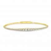 YELLOW GOLD FLEXIBLE GRADUATE DIAMOND BANGLE