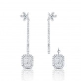 WHITE GOLD FASHION DANGLE & STUD DIAMOND EARRINGS